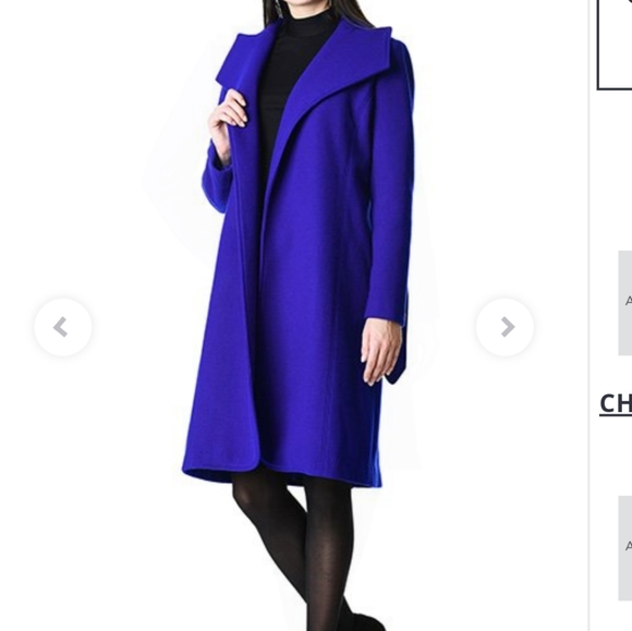 Eshakti Wool Blend Shawl Collar Belted Coat - Picture 2 of 4